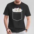 面白い猫 ポケット かわいい カワイイ キティ ラブ キャット ポケット付き Tシャツ 面白い贈り物