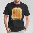 食パン トースト 食べ物 思考 おもしろい グルテンフリー ノベルティ Tシャツ 面白い贈り物