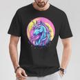 鮮やかなユニコーン マジック ファンタジー ムーンライト Tシャツ 面白い贈り物