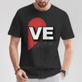 ２人で着るとハートが出来る Loveの文字になる 「Ve」カップル 恋人 Tシャツ 面白い贈り物