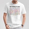 188 世界の国旗 世界の国旗 世界地図 Tシャツ 面白い贈り物