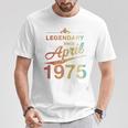 50Th Birthday 1975年4月生まれ 50歳 ヴィンテージ 長袖tシャツ Tシャツ 面白い贈り物
