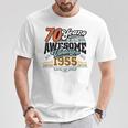 70歳の誕生日 ヴィンテージ 1955 70 Years Of Being Awesome レトロ Tシャツ 面白い贈り物