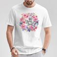 80 Years Loved 80歳の誕生日 フローラルリース 80歳 Tシャツ 面白い贈り物