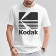 80年代ヴィンテージコダックロゴ ブラック Tシャツ 面白い贈り物