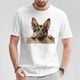 Affectionate Peek ジャーマンシェパードドッグ 長袖tシャツ Tシャツ 面白い贈り物
