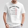 All You Need Is Love 数学グラフ方程式 黒文字 Tシャツ 面白い贈り物