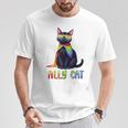 Ally Cat Lgbtゲイプライド月間2025レインボー平等権 Tシャツ 面白い贈り物