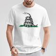 Bandera Gadsden De Laerpiente De Cascabel De Madera Del Patriota Americano Camiseta unisex Regalos divertidos