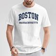 Boston Massachusetts Throwback Classic Tシャツ 面白い贈り物