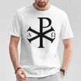 Chi Rho クリスチャン ゴッド アルファ オメガ イエスキリスト キリスト教 Tシャツ 面白い贈り物