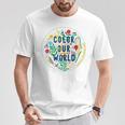 Color Our World Summer Reading 2025 Boho Wildflower Book T-Shirt Unique Gifts