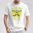 Cute Lemon Tropical Fruits Coquette Bows Summer Vibes Girl T-Shirt Personalized Gifts