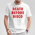 Death Before Disco Inspired メンズ レディース 80年代レトロ Tシャツ 面白い贈り物