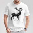 Deer Dad Mom Lover モノクロ 鹿 Tシャツ 面白い贈り物