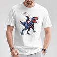 Dino Abraham Lincoln 4Th Of July Boys American Flag Tシャツ 面白い贈り物