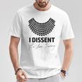 I Dissent Rbg Ruth Bader Ginsburg Derechos De La Igualdad Camiseta unisex Regalos divertidos