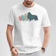 Dog Mom & Dad シルエット ヴィンテージ シェルティ シェットランド シープドッグ Tシャツ 面白い贈り物