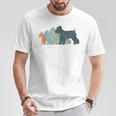 Dog Mom & Dad シルエット ヴィンテージ シュナウザー Tシャツ 面白い贈り物