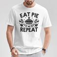 Eat Pie Repeat 面白い感謝祭のユーモア Tシャツ 面白い贈り物