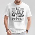 Eatleepquat Repeat 面白いジムワークアウト Tシャツ 面白い贈り物