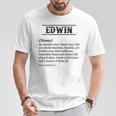 Edwin 面白いフレーズ 名前の定義付き Tシャツ 面白い贈り物