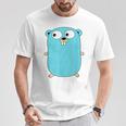 Go Golang プログラミング言語ロゴ マスコットゴファー Tシャツ 面白い贈り物
