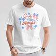 God Bless America コケットボウ 7月4日 キリスト教の愛国心 Tシャツ 面白い贈り物