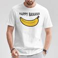 Happy Banana ファニーバナナラブ フルーツバナナ スマイリーフェイス Tシャツ 面白い贈り物