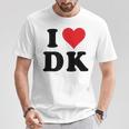 I Heart Dk Initials I Love DK First And Last Name D K Tシャツ 面白い贈り物