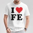 I Heart Fe Initials I Love FE First And Last Name F E Tシャツ 面白い贈り物