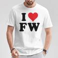 I Heart Fw Initials I Love FW First And Last Name F W Tシャツ 面白い贈り物