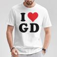 I Heart Gd Initials I Love GD First And Last Name G D Tシャツ 面白い贈り物