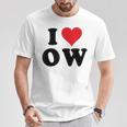 I Heart Ow Initials I Love OW First And Last Name O W Tシャツ 面白い贈り物