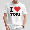 I Heart Tori ファーストネーム I Love パーソナライズ Tシャツ 面白い贈り物