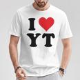 I Heart Yt Initials I Love YT First And Last Name YTシャツ 面白い贈り物