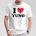 I Heart Yuno ファーストネーム I Love パーソナライズ Tシャツ 面白い贈り物