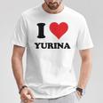 I Heart Yurina ファーストネーム I Love パーソナライズ Tシャツ 面白い贈り物