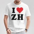 I Heart Zh Initials I Love ZH First And Last Name Z H Tシャツ 面白い贈り物