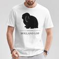Holland Lop Rabbitブラックシルエット Tシャツ 面白い贈り物