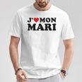J' Aime Mon Mari Cadeau Coeur Rouge Pour T-Shirt Cadeaux drôles