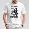 メンズ Just A Guy Who Loves ダートバイク 面白い モトクロス Tシャツ 面白い贈り物