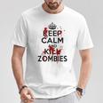 Keep Calm And Kill Zombies Carry Bloodplatter On Tシャツ 面白い贈り物