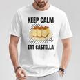 Keep Calm Eat Castella ヴィンテージ グランジ カステラ ケーキ好き Tシャツ 面白い贈り物