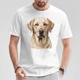 Labrador Cara Mascota Dibujo Ilustración Animal Labrador Camiseta unisex Regalos divertidos