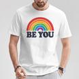 Lgbtq Be You Pocket Gay Pride Lgbt Ally Rainbow Flagintage Tシャツ 面白い贈り物