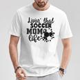 Livin' Thatoccer Mom Life ファニースポーツ 母の日 長袖tシャツ Tシャツ 面白い贈り物