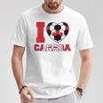 I Love Canada サッカーボール 男の子 女の子 キッズ カナダ国旗 Tシャツ 面白い贈り物