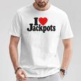 I Love Heart Jackpotslotslot Machines カジノラスベガス Tシャツ 面白い贈り物
