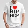 I Love Hip Hop ハート ラップ&ヒップホップファン Tシャツ 面白い贈り物